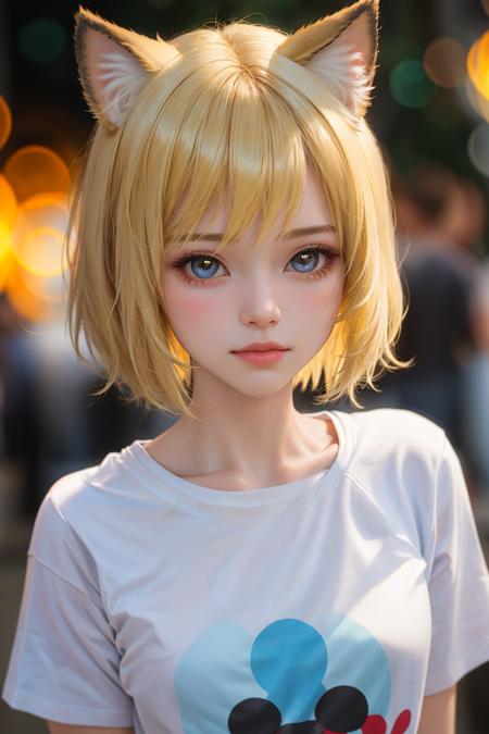 00359-2680444675-masterpiece,best quality,1girl,t-shirt,blonde short hair,animal ears,close up,bokeh,looking at viewer.png